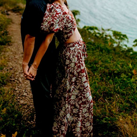 Free People Pants - Free People - maroon 2 piece romper/jump suit set